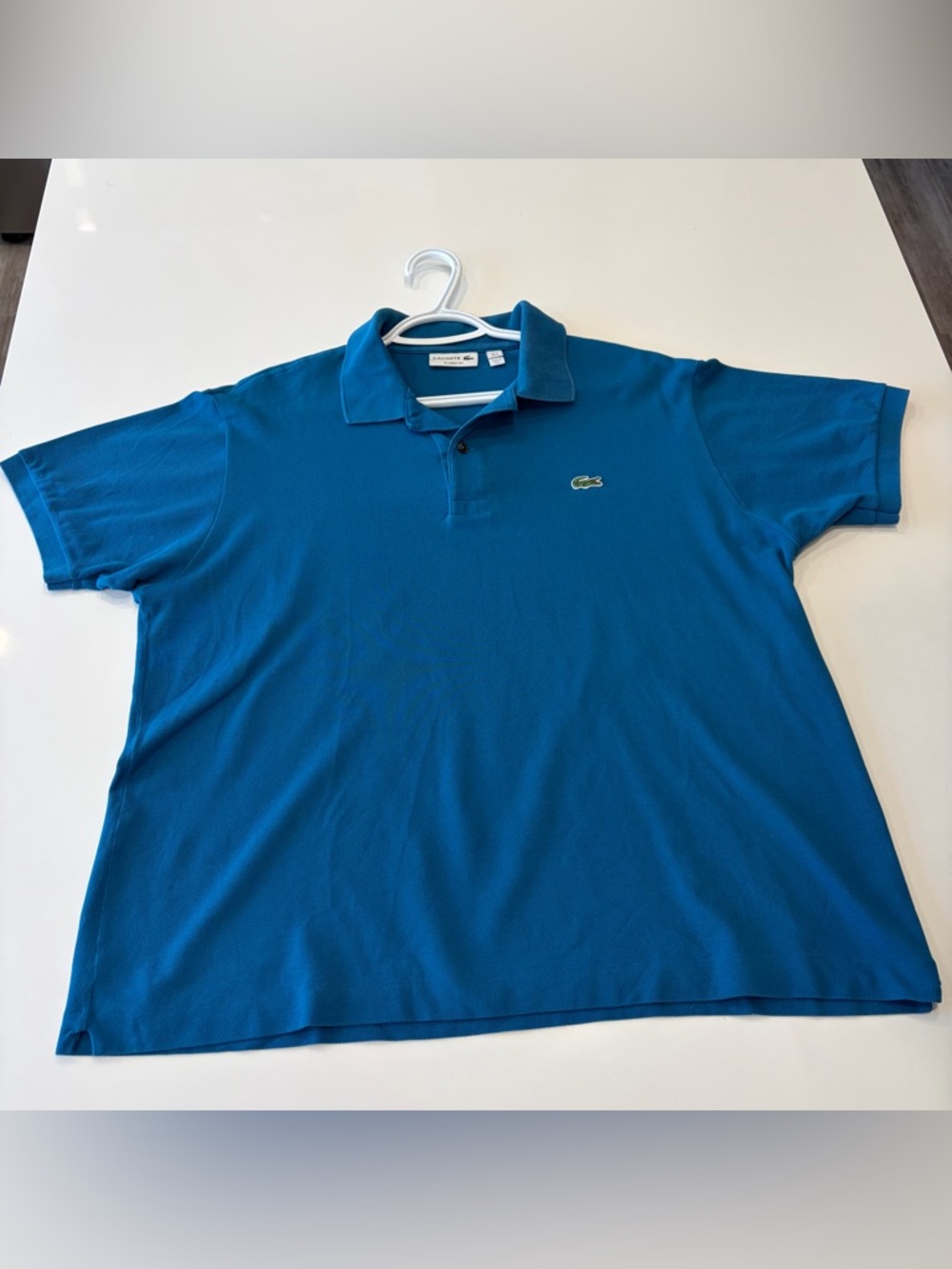 Lacoste Men's Classic Fit XL Teal Blue Short Sleeve Polo with Crocodile Logo